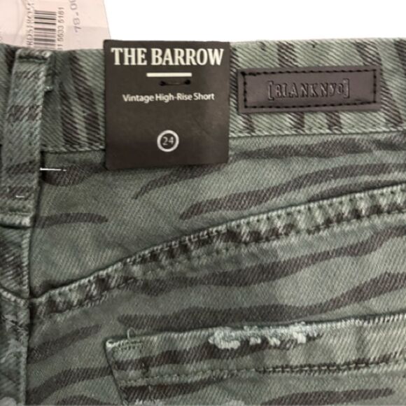 NWT Blank NYC Green & Black Animal print Denim shorts The Barrow sz 27 - Picture 7 of 8